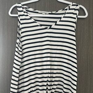 Black and white stripe tank top with knot detail
